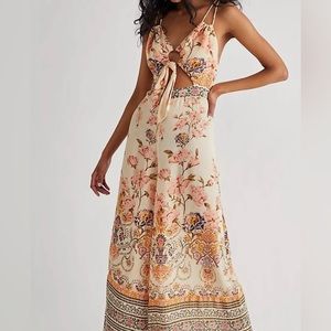Free People Sundown Cutout Wide-Leg Floral Printed Jumpsuit